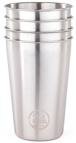 24bottles Lot de 4 mugs en inox