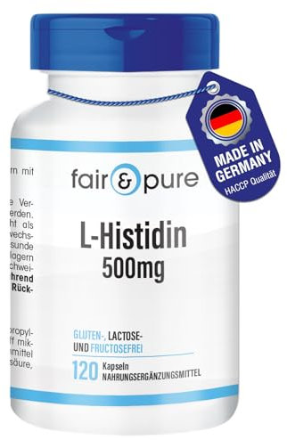 Fair & Pure® - L-istidina 500mg - Polvere in capsule - Aminoacido Vegano - 120 Capsule