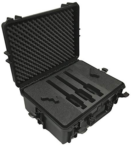 MC-CASES ® Professioneller Pistolenkoffer für bis zu 5 Pistolen und 9 Magazine – Waffenkoffer für Pistolen – Kurzwaffenkoffer – Aus Deutschland – 5 Jahre Garantie – Abschließbar - Modulierbar