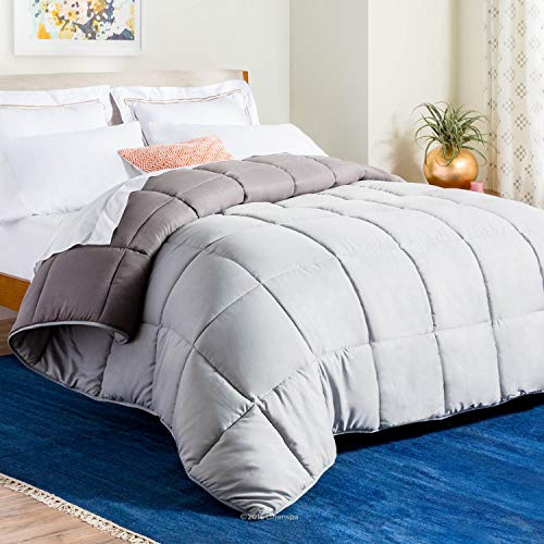 Linenspa Edredón nórdico de microfibra – relleno nórdico 4 estaciones – ultra suave – Edredon Cama 135 (200 x 200 cm), Gris