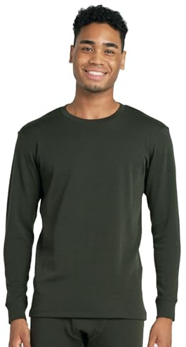 LAPASA Herr 100 % merinoull termisk undertröja, premium merino ull underkläder, toppar, långärmad tröja (M29 varm/M67 extra varm), Mörkgrön (extra varm), S