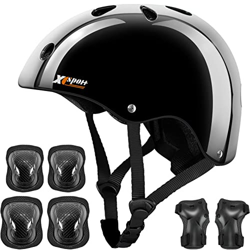 Kids Helmet and Pads Set, Toddler Boys Girls Bike Protective Gear with Knee & Elbow Pads Wrist Guards for Skateboard Bicycle BMX Hoverboard Scooter Rollerblading CPSC ASTM CE Certified