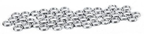 Joyzan Anello di Pesca, Connettori per Esche da Pesca Anelli Spaccati Rotondi in Acciaio Inox Jigging Ganci Attrezzatura Ancorette Bait Doppio Cerchio Split Ring Cordini Esca Tackle Kit 7 Dimensioni