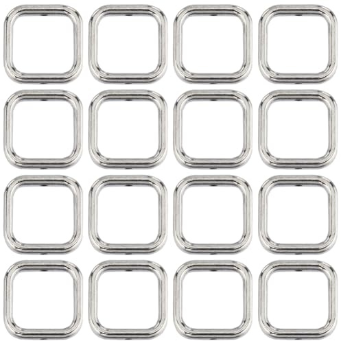 SUNNYCLUE 1 Box 80 Stück 14 mm Quadratischer Perlenrahmen Legierungsperlenrahmen Großpackung Im Tibetischen Stil Vintage Silber Hohle Metallrahmen Perlen Zur Schmuckherstellung Perlensortimente DIY Ha