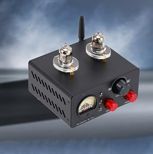 Amplificador de válvula Hifi, receptor de audio estéreo, tubo digital de dos canales multifunción, reproductor de música con tarjeta USB TF, ajuste de agudos y graves, con medidor VU, para cine en