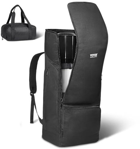 VEVOR Estuche para Telescopio de 760 x 330 x 260 mm, Bolsa para Guardar Telescopios con Correa de Seguridad, Bolsillos y Cómodas Correas Bolsillo para el Hombro para Tubo Óptico y Trípode, Negro