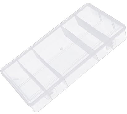 Boîte de rangement transparente avec 5 compartiments pour fournitures de cils et cosmétiques