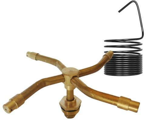 Spruzzatore rotativo automatico, irrigatore da giardino a 3/4 braccio, 11 x 8 x 5,3 cm, testa di irrigazione rotante a 360 gradi, spruzzatore a pressione per prato per irrigazione, casa, giardinaggio