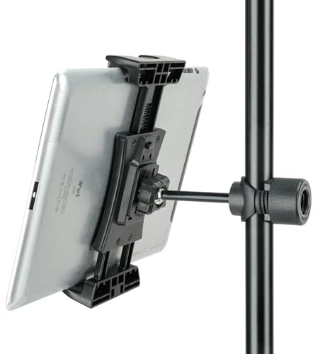 koolehaoda Supporto per tablet per microfono, girevole a 360°, universale, compatibile con iPad, tablet, smartphone, altri dispositivi da 4,7 a 12,9 pollici