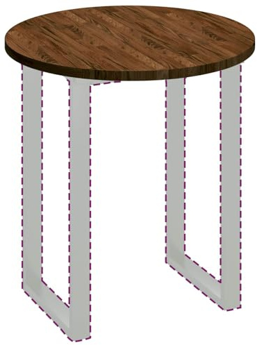 vidaXL Tischplatte Dunkelbraun Ø 70 x 2,5 cm Massivholz Eiche, Moderner runder Eichen-Tischplatte, wendbares Design, stylische Essfläche, praktisches Möbel für Wohnzimmer