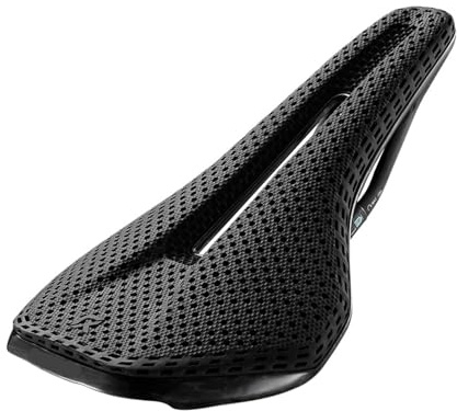Sillín de Bicicleta Ultraligero Carbono Impreso, 245x140 mm, con Acolchado Completo for Bicicletas Carretera y Carreras(S06 Full Carbon 3D)
