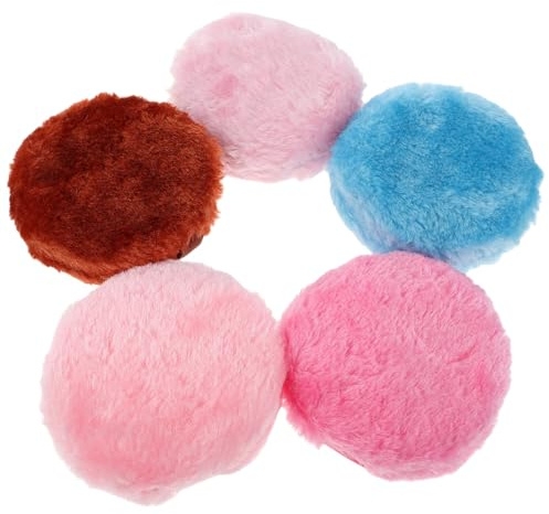Healeved Lot de 5 Houppettes à Maquillage Douces Longues 90X30Mm pour Poudre et Blush Applicateurs Réutilisables en Fibres Longues Coussins de Maquillage pour Visage – Fixateur de Usage