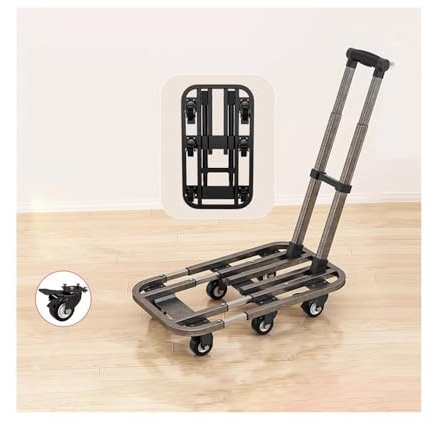 Portable Folding Hand Truck, Compact Cargo Trolley for Household & Transport, Heavy-Duty Luggage Cart, Lightweight Utility Dolly for Easy Carrying