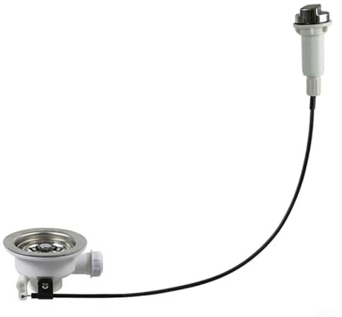 Dolvitrny Kit de vidage d'évier – Filtre de vidange en acier inoxydable avec bouchon commandé par câble pour éviers de cuisine, filtre à débris alimentaires, résistant à la rouille (SUS304) (114 mm)