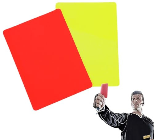 Set di 2 carte di avvertimento di calcio, set di per arbitro, robusto strumento per carte penale, set di multifunzione per tornei, valorizza ogni emozionante gioco scolastico