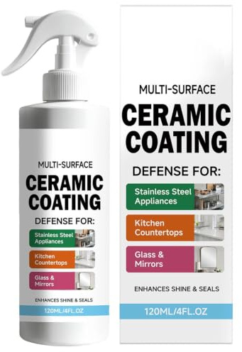 Ceramic Coating Spray 120ml Seal Long-lasting Sealant | Stainless Steel Cleaner Spray for Kitchen Countertop Shower Stove Cabinet Sink Tile Home Appliance Bathroom Door