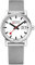 Mondaine - Evo2 MSE.30210.SM - Damen Uhr 30mm - Bahnhofsuhr in Silber mit Datumsanzeige - 30m Wasserdicht Saphirglas mit rotem Sekundenzeiger - Hergestellt in der Schweiz