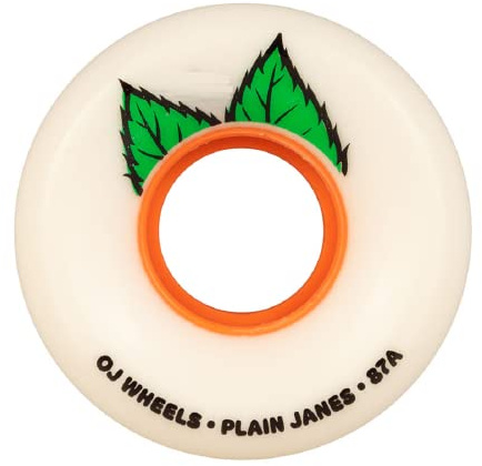 OJ Plain Jane Keyframe Skateboard Wheels 87a White 54mm