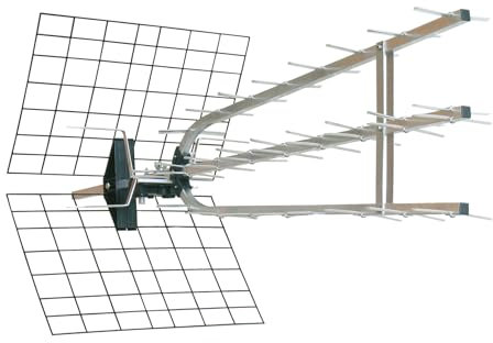 Metronic 415052 Antenne d'extérieur trinappe amplifiée 45 DB - 694 MHz gris