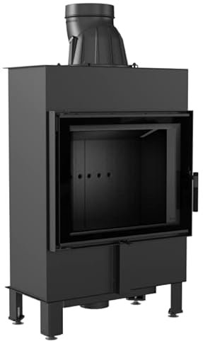 KRATKI Lucy Slim Inserto Camino a Legna Ingresso Aria BImSchV 2 Acciaio Conforme Rivestimento Thermotec Lastra di Vetro Lato Sinistro 8 kw 128,2x65,4 cm Rendimento Termico 83