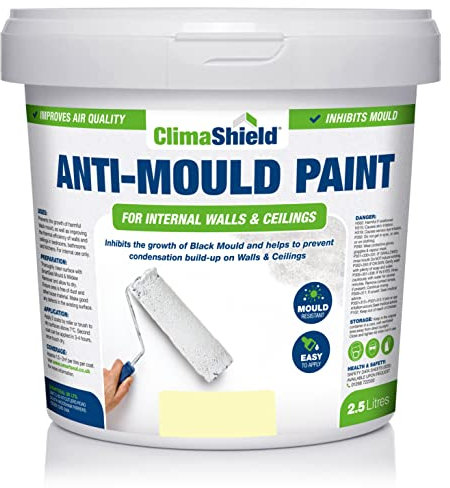 SmartSeal Anti Mould Paint - 2.5 Litres - For Bathroom, Kitchen and Bedroom Walls & Ceilings. Ultimate Protection Against Dangerous Mould - 5yr Mould Resistance - Devon Cream Finish