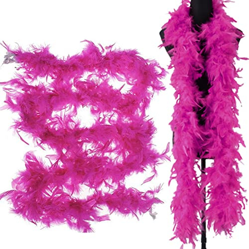 Federboa Julboa, färgglad fjäderboas, unisex färg fjäder Boa utklädnad tillbehör supermjuk, hantverk fjädrar Boa för bröllop klä fest karneval kostym rosa