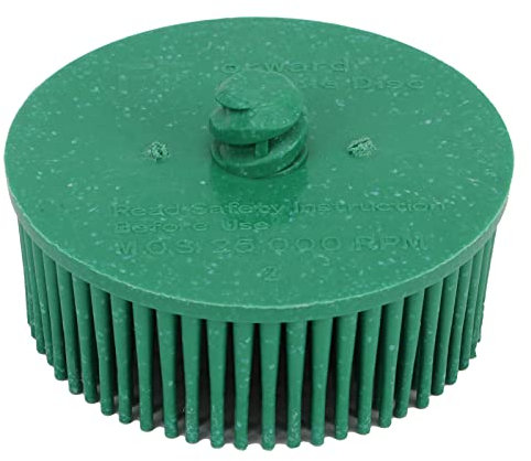 Disco de Cerdas de 2 Pulgadas Disco de Cerdas Abrasivas de Grano de 25000 Rpm Disco de Fijación de Vástago de Carburo de Silicio para Pulir, Limpiar Y Eliminar Revestimientos Rebeldes(Verde)