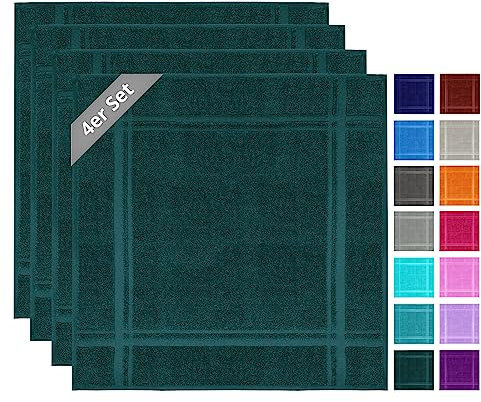 Lashuma Frottee Küchenhandtücher, London kleine Handtücher 50x50 cm Grün - Opal