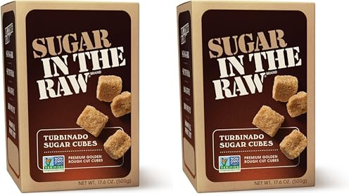 Sugar In The Raw Granulated Turbinado Cane Sugar Cubes, No Added Flavors or erythritol, Pure Natural Sweetener, Hot & Cold Drinks, Coffee, Vegan, Gluten-Free, Non-GMO,Pack of 2