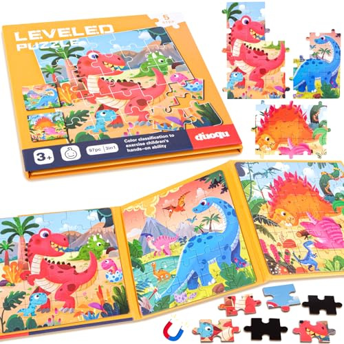 Puzzle Magnétique pour Enfants de 3 à 7 Ans, 97 Pièces Éducatif Magnétique Puzzle, Puzzles Enfant 3 4 5 6 7 ans, Jouet D'activités Cadeau pour Voyage en Voiture pour Cadeaux pour Tout-Petits 3 à 7 Ans