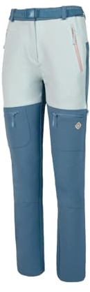 Izas Paules W Pantalón para Mujer de Montaña. Tejido Mount-Stretch Repelente al Agua, Transpirable y Elástico. Secado Rápido y Cómodo. Bolsillos con Cremallera. Ajustable y Ventilado