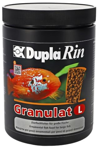 Dupla DuplaRin Granulat L I 500 g I Premium granulatfoder för stor söt- och havsvattenfisk I proteinrik prydnadsfiskmat I för god tillväxt och intensiva färger I näringsrikt fiskfoder