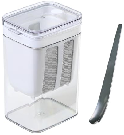 Passoire à yaourt avec couvercle, 1100ML 17.6*10.8*9CM Filtre lait vegetal avce Cuillère en acier inoxydable, Réutilisable Passoire Yaourtière Pour séparer le yaourt et égoutter les fruits et légumes