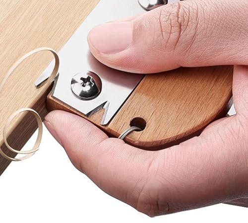 Depisuta c oupe-bande de Chant, Lame en Acier Inoxydable, c oupe-bordure de Placage, Raboteuse à Main avec Manche en Bois et 2 Lames de Rechange, c oupe-bordure pour PVC ABS