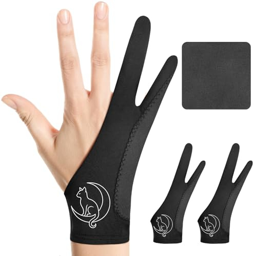 Luna Cat Drawing Glove: 3-Layer Palm Rejection for iPad & Drawing Tablet