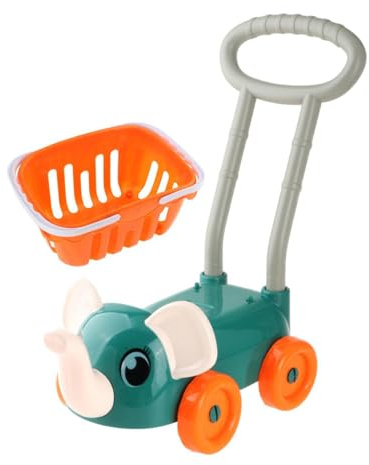 KTUXZCI Carrello della spesa giocattolo per bambini, simulazione, gioco di ruolo, esperienza al supermercato, regalo, strumento di apprendimento per bambini giocosi, carrello , Verde , 20X35X45cm