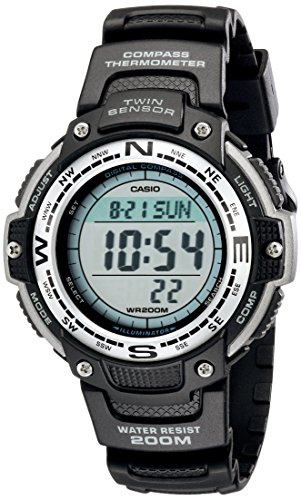 Casio SGW100 Series | Digital Watch & Compass | Black | 200M WR | 100 SEC Stopwatch | Twin Sensor for Direction & Temperature | Low Temp Resistant | World Time | Auto Calendar | Multi Alarm