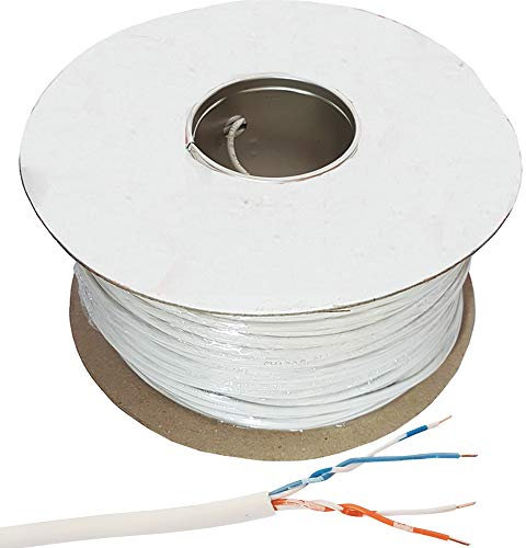 Loops 100m BT Telephone Copper Cable Extension | 2 Pair 4 Core/Way Wire | Multicore Telecom Phone Line Extend Lead Reel | CW1308 Slave Drop