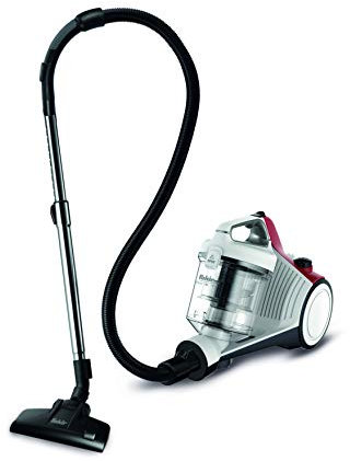 Fakir BL 140 Trend/aspirapolvere senza sacchetto, senza sacchetto con motore ad alta efficienza, filtro EPA, cavo lungo, molto silenzioso, grande raggio d'azione, bianco rosso – 700 Watt