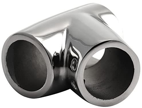 FASTON® Relingbeschlag T-Stück 60° 22 mm (2 Stück) Edelstahl A4 V4A Rohr Reling Boot Handlauf Verbinder Relingfuß