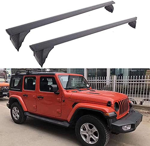 2 Stück Dachträger Crossbar für Jeep JL Wrangler 2018 2019 2020, Aluminium Autodachträger Querträger Schlossstangen Fahrrad Dachträger Halterungsträger Tragfähigkeit Relingträger zubehör