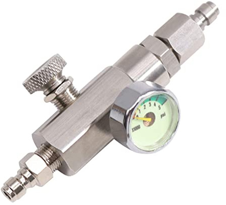 TUXING 4500Psi Pcp Paintball Zubehör PCP Luftpistole HPA Scuba Edelstahl Füllstation Dual 8mm Male Quick Plug Ladeadapter mit 350Bar/5000Psi Gague