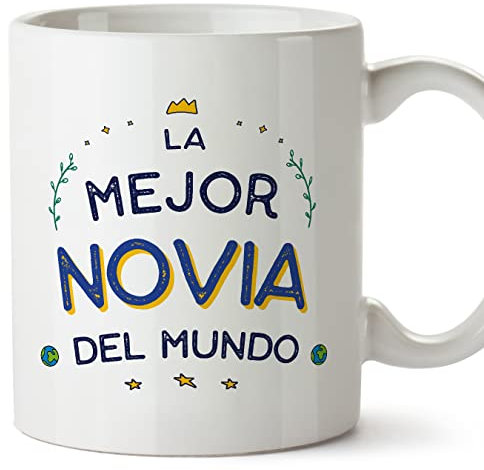 MUGFFINS Tazas para NOVIA - En Español - El Mejor del Mundo - 11 oz / 330 ml - Regalo original y divertido