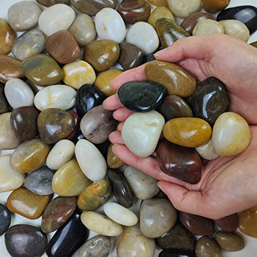 FANTIAN 9.1 kg Decorative Stones for Garden, 30-50 mm Polished Garden Rocks Pebbles for Potted Plants Landscaping Fish Tank Fountain