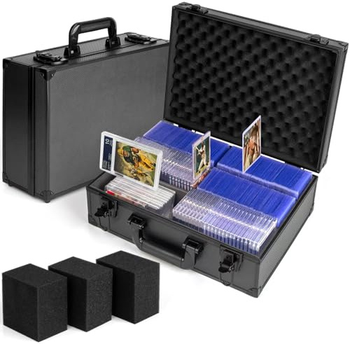 MewVeer Boîte de Rangement pour Top Loader, Cartes Graduées Box pour Cartes Sportives, Boite Rangement Carte Compatible avec 600+ Top Loaders ou 130+ 35pt One Touch