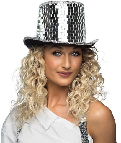 Boland 00746 - Sombrero de discoteca, tocado para adultos, sombrero con purpurina ideal para festivales, carnavales o fiestas temáticas