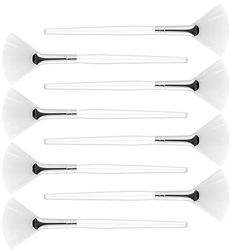 Lot de 8 pinceaux de masque, pinceaux pour visage, éventail, accessoires cosmétiques, silicone, maquillage doux, avec manche en plastique transparent, applicateur d'acide pour crème pour le visage