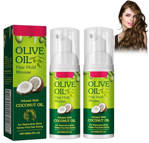 2 Pièces Mousse Coiffante Hydratante, Curl Defining Cream, Soin Coiffant pour Cheveux Bouclés Frisés Crépus, Définit les Boucles et Réduit les Frisottis, Convient à Tous les Types de Cheveux