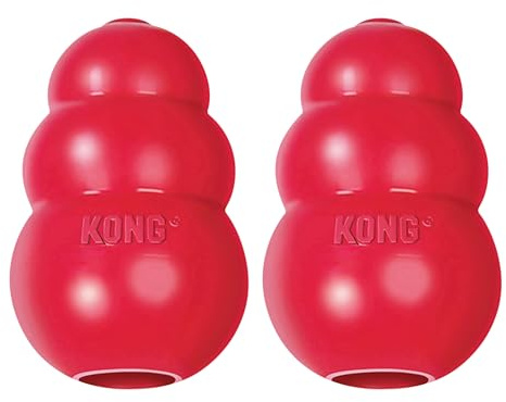 KONG Classic Stuffable Dog Toy, Natural Rubber, for Medium Dogs (Pack of 2)