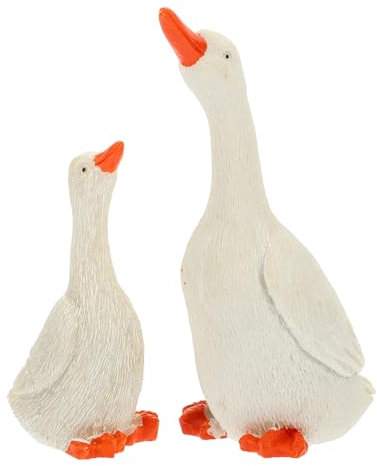 Cabilock 2 Pièces Figurines de Canard Résine Décorations de Jardin Réalistes de Statues Animalières et Compactes pour Cour Pelouse et Décor Extérieur et